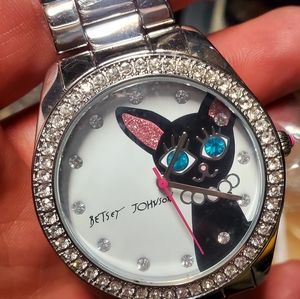 Betsey johnson black cat watch